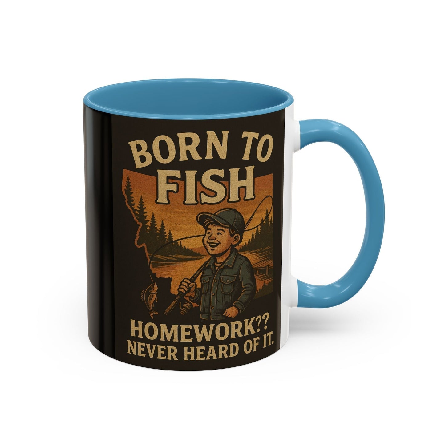 Retro Fishing Mug – Funny Coffee Cup Gift for Anglers & Campers