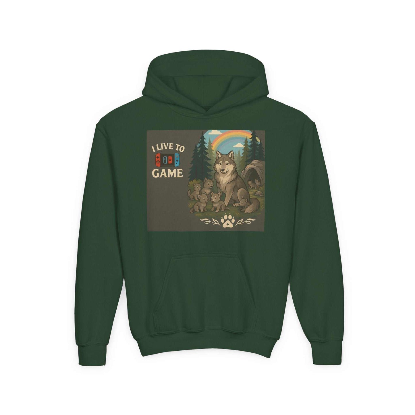 Youth Wildlife Hoodie with nature graphics and inspirational quote for kids.