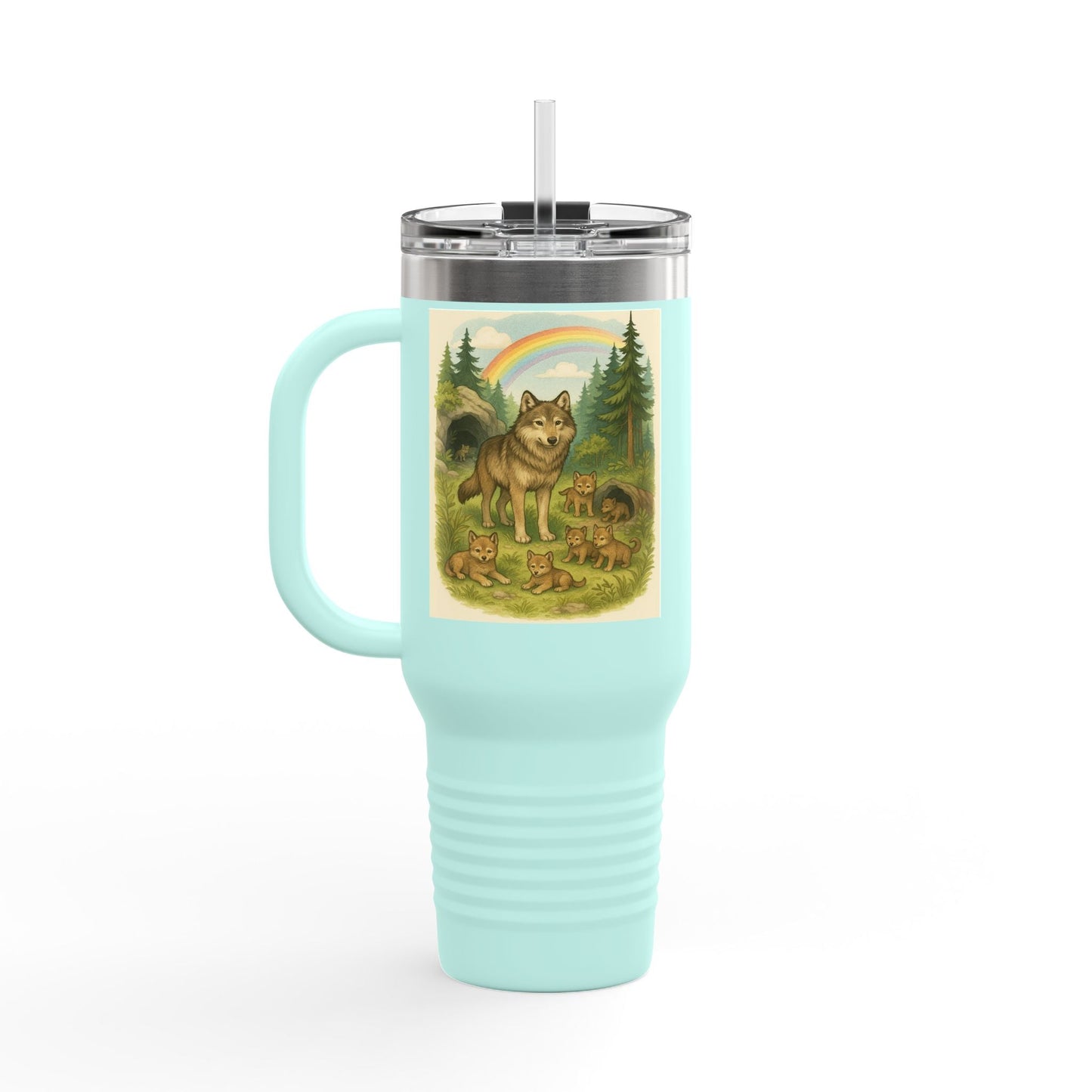 Wolves 40oz Insulated Travel Mug – Leak-Proof Tumbler for Outdoors
