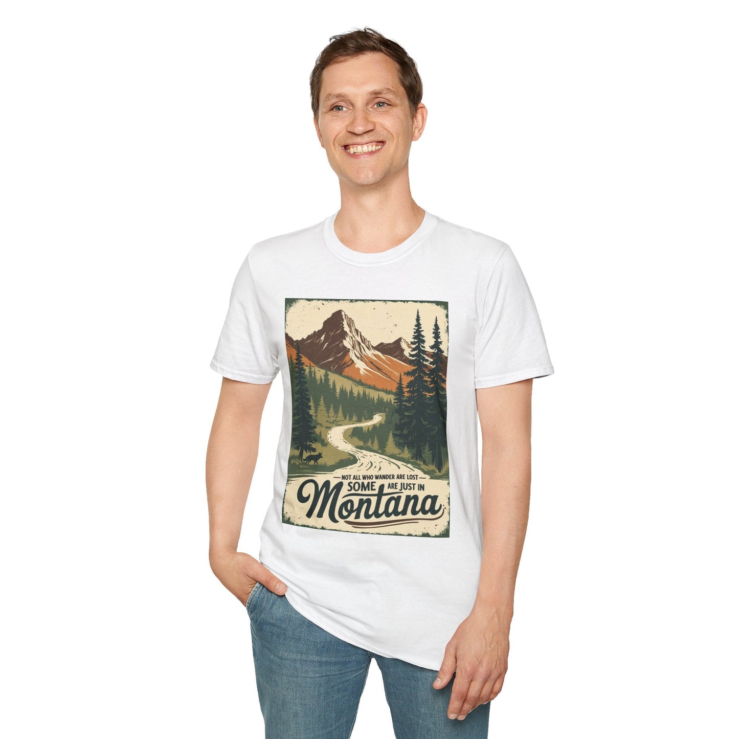Montana Nature Tee – Softstyle Vintage Shirt for Hikers & Travelers
