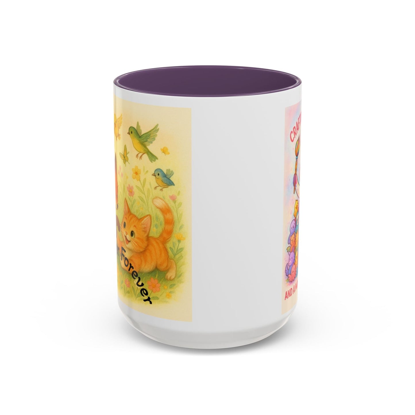 Whimsical Cat Mug featuring playful cat and unicorn design, perfect for creatives and animal lovers.