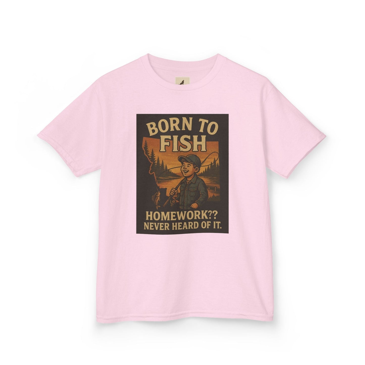 Kids Fishing T-Shirt – Funny Born to Fish, Skip Homework Design