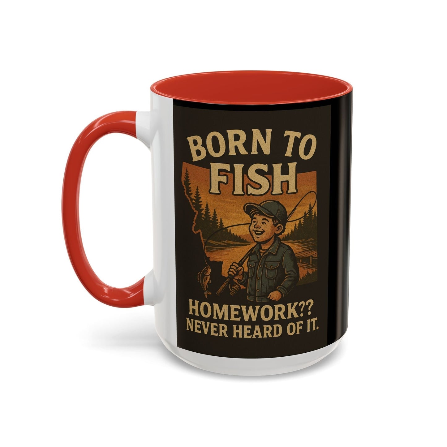 Retro Fishing Mug – Funny Coffee Cup Gift for Anglers & Campers
