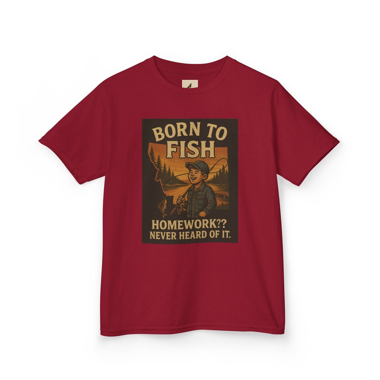 Kids Fishing T-Shirt – Funny Born to Fish, Skip Homework Design