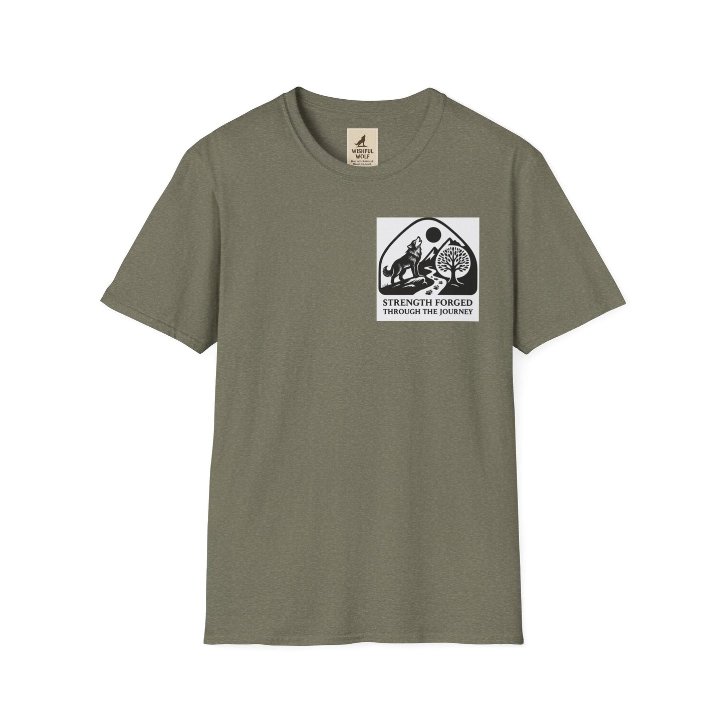 Welding Gift T-Shirt with "Strength Forged" graphic for metalworkers and welders.