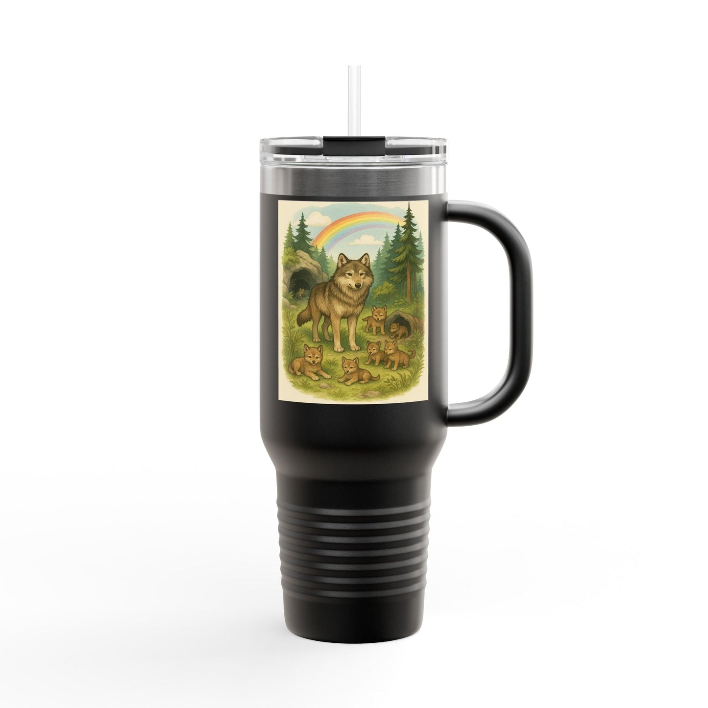 Wolves 40oz Insulated Travel Mug – Leak-Proof Tumbler for Outdoors