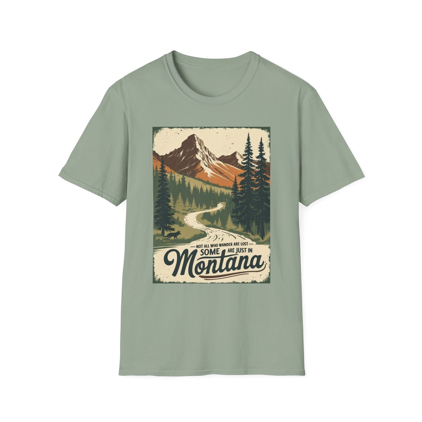 Montana Nature Tee – Softstyle Vintage Shirt for Hikers & Travelers