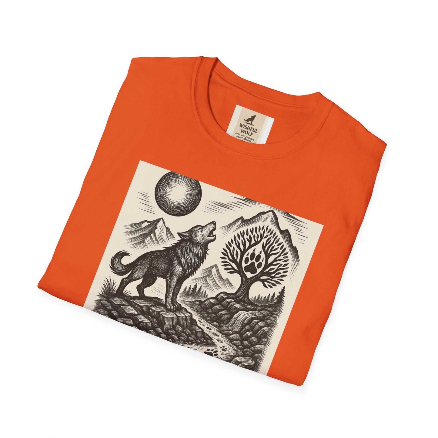 Inspirational Wolf T-Shirt with bold nature design featuring a wolf, crafted from breathable cotton.