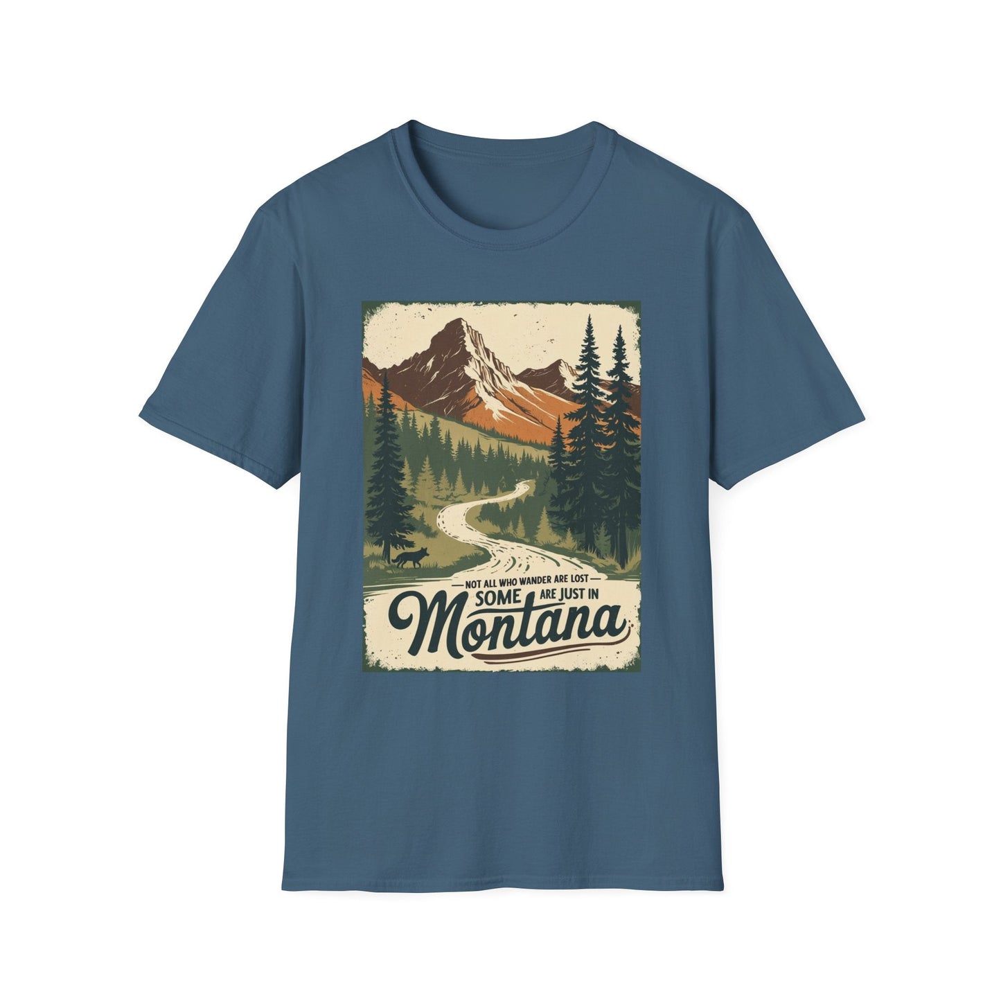 Montana Nature Tee – Softstyle Vintage Shirt for Hikers & Travelers