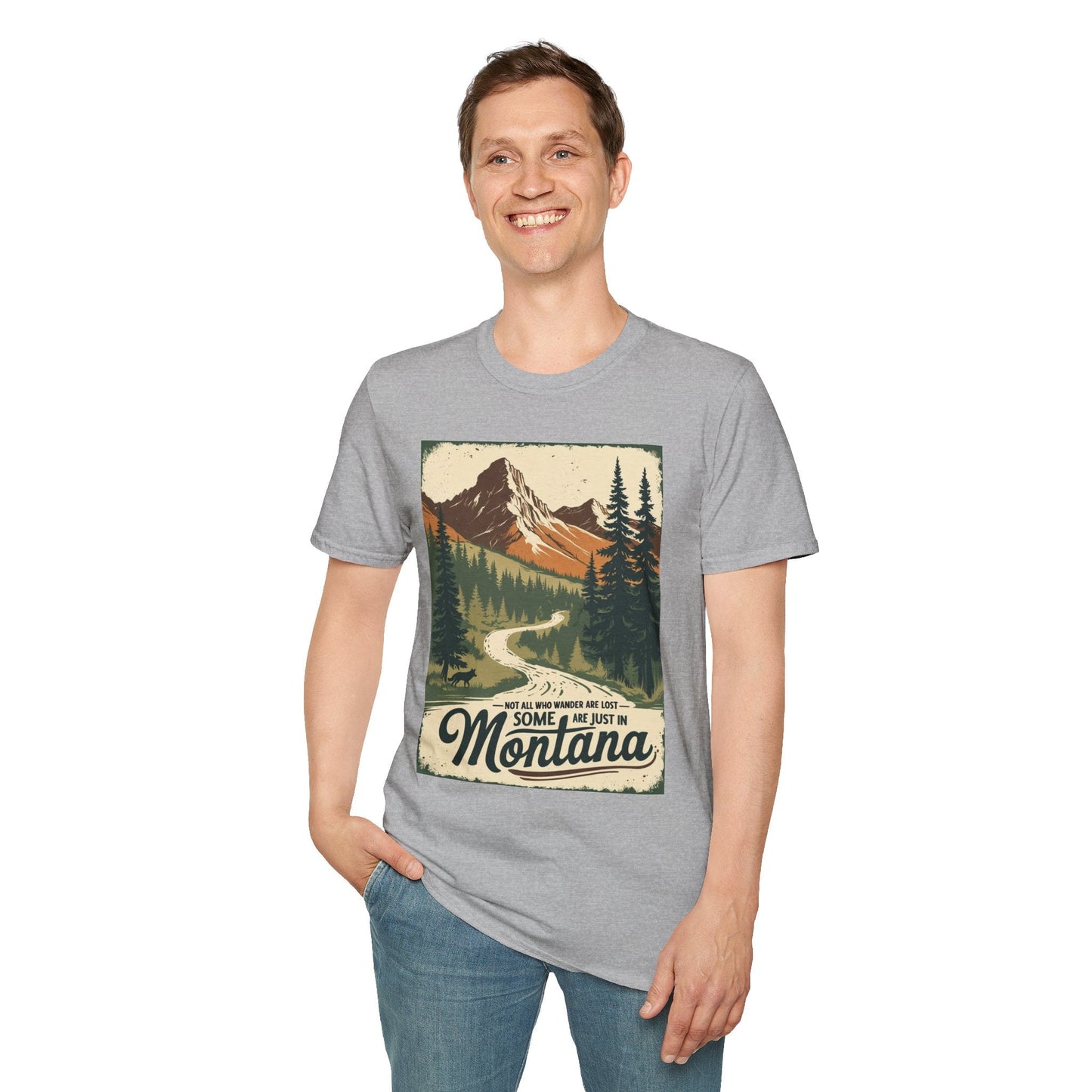 Montana Nature Tee – Softstyle Vintage Shirt for Hikers & Travelers