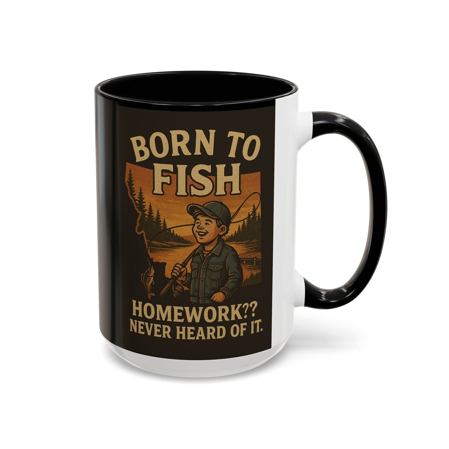 Retro Fishing Mug – Funny Coffee Cup Gift for Anglers & Campers