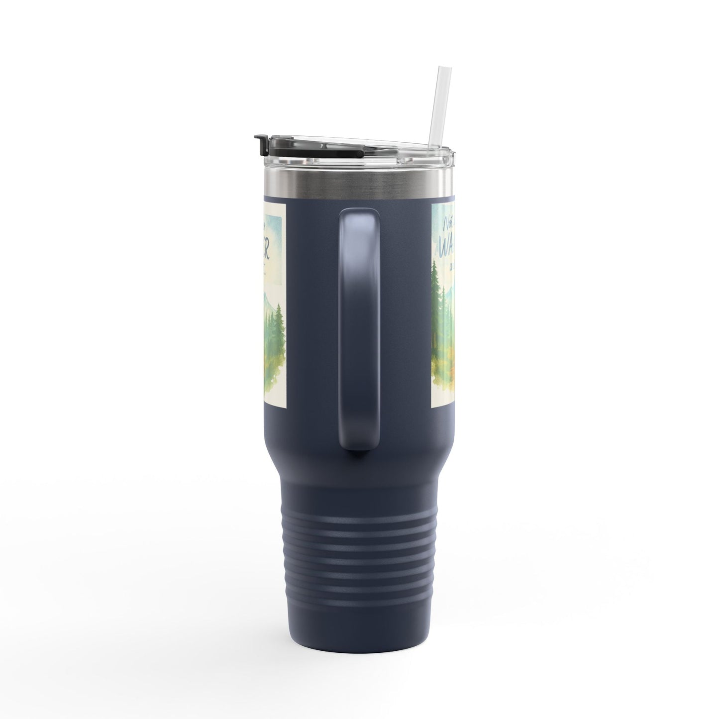 Rugged Montana 40oz Adventure Mug with handle and spill-resistant lid.