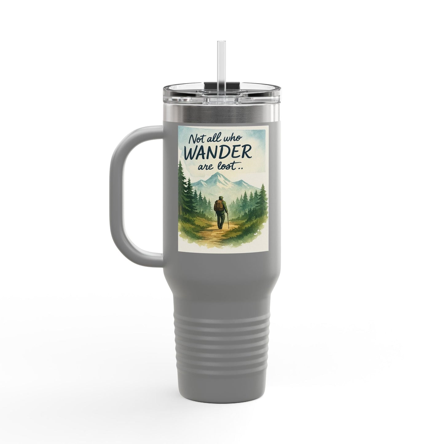 Montana 40oz Adventure Mug with spill-resistant lid and nature-inspired design.