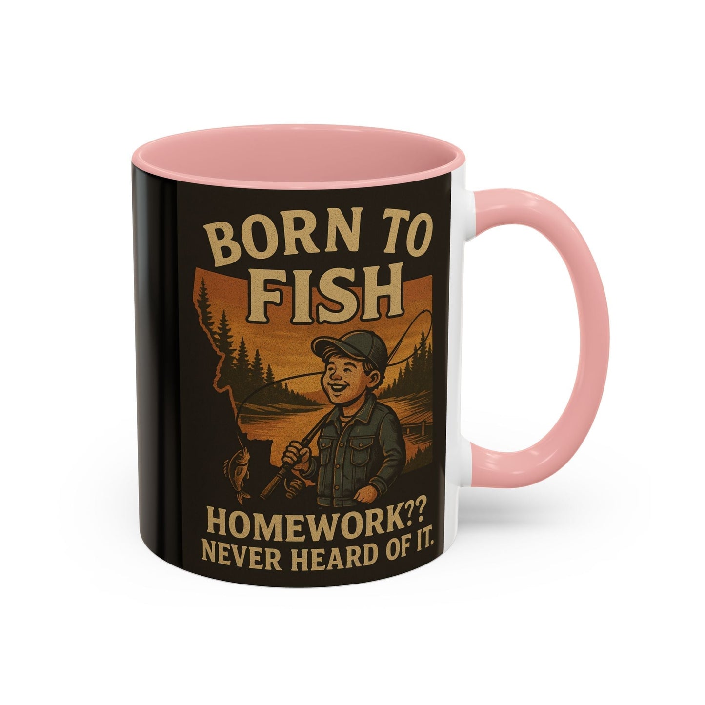 Retro Fishing Mug – Funny Coffee Cup Gift for Anglers & Campers