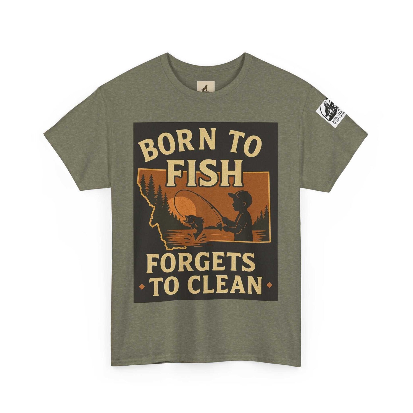 Fishing Cotton Tee for Men with nature graphic design, perfect for summer outdoor activities.