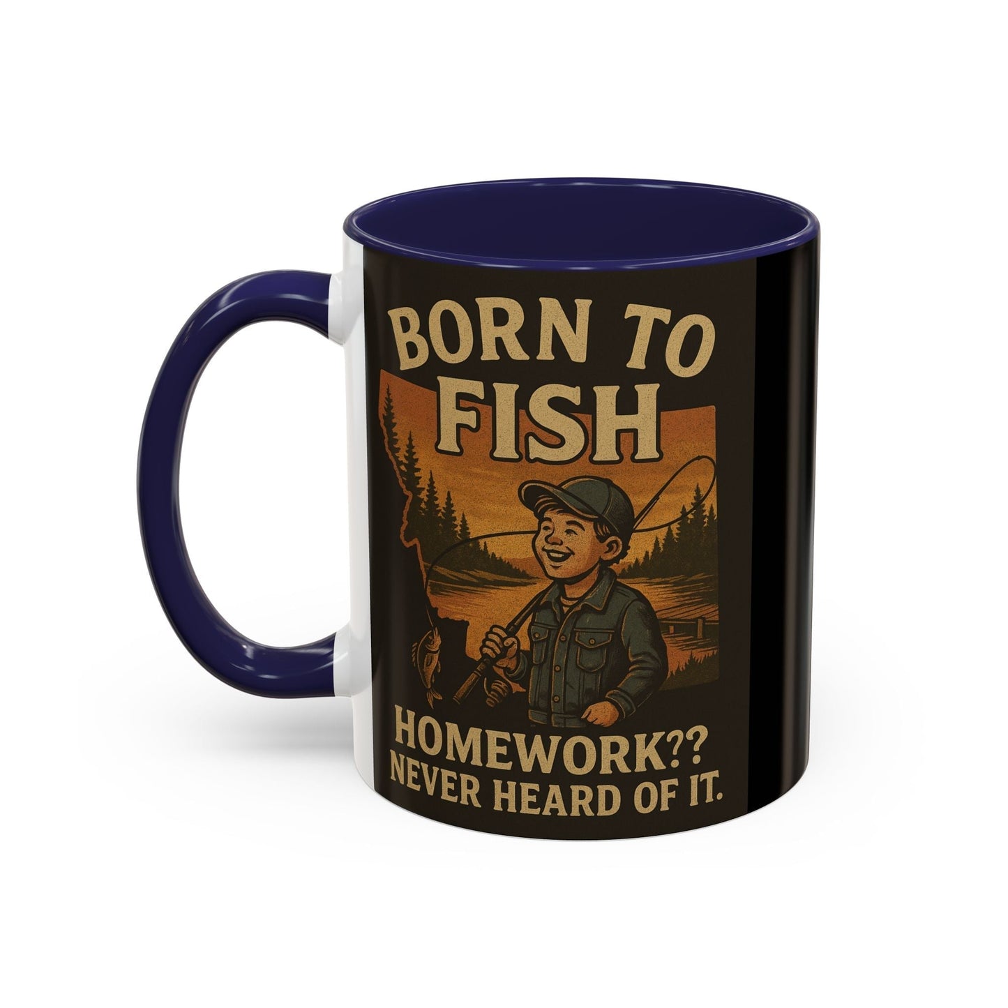 Retro Fishing Mug – Funny Coffee Cup Gift for Anglers & Campers