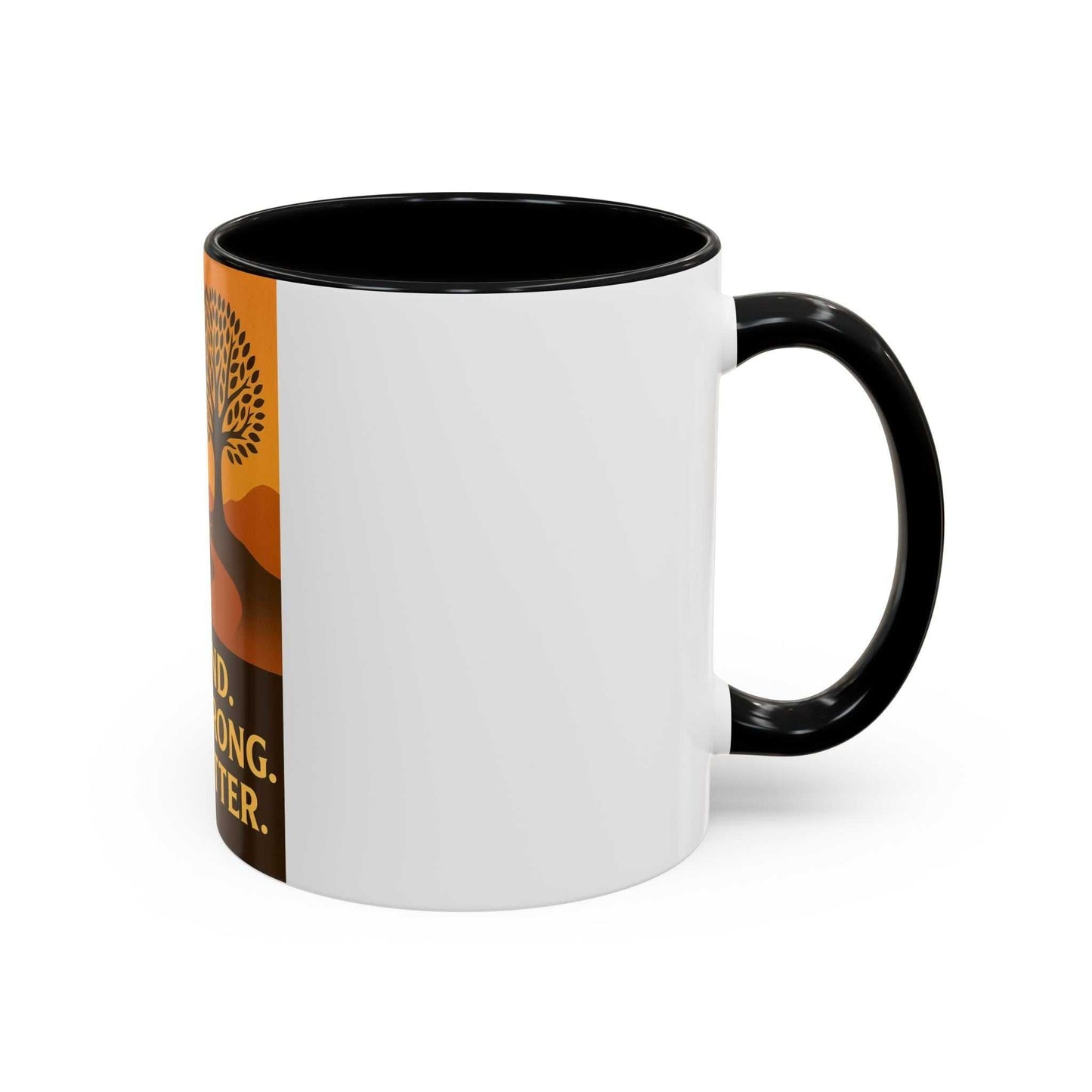 Inspirational Wolf Coffee Mug with bold design, available in 11oz and 15oz sizes.