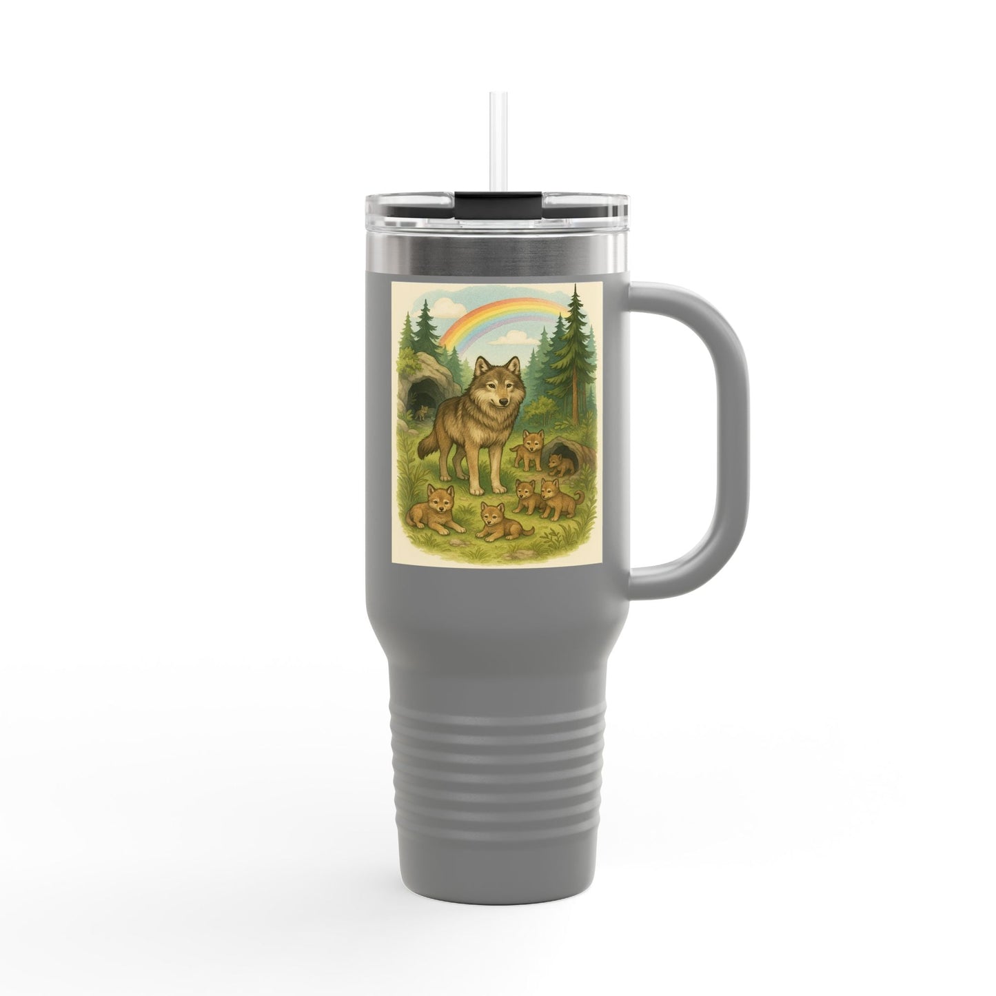 Wolves 40oz Insulated Travel Mug – Leak-Proof Tumbler for Outdoors