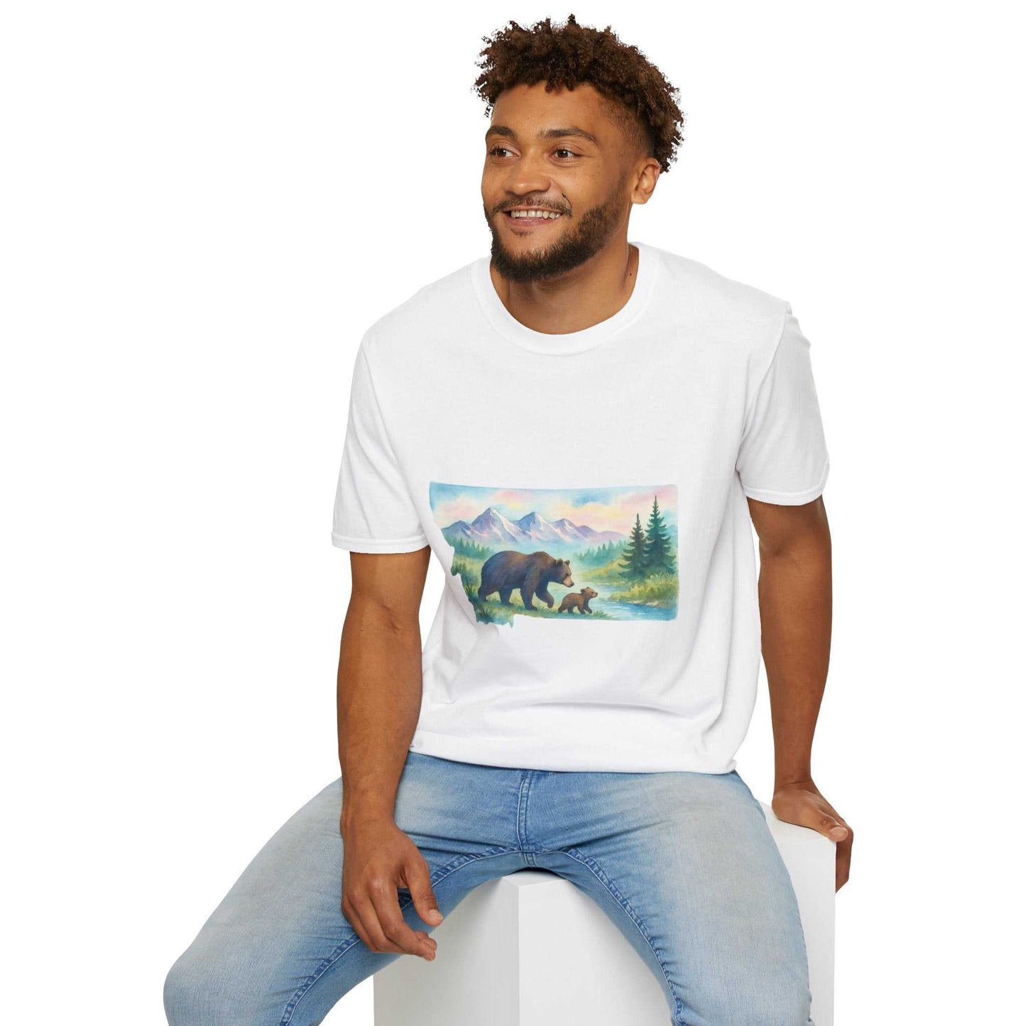 Montana Adventure Tee with wilderness bear graphic, perfect for nature lovers.
