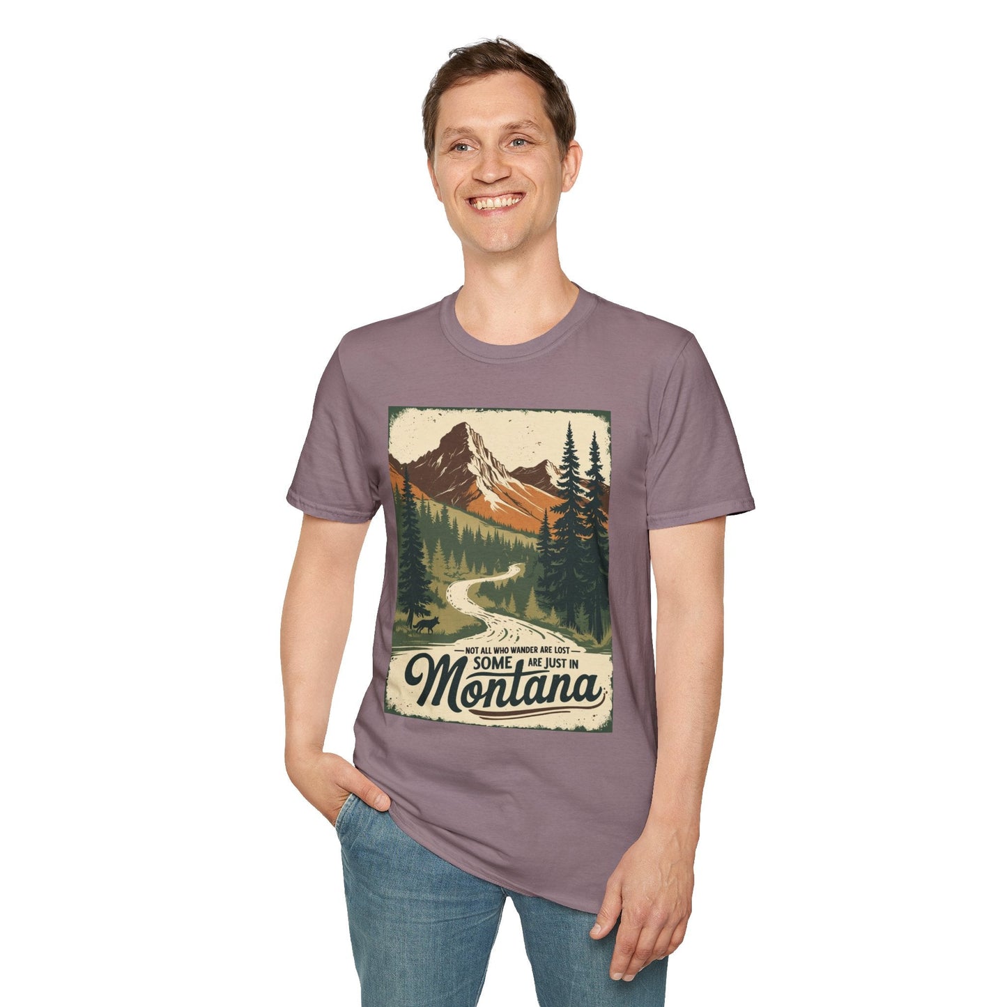 Montana Nature Tee – Softstyle Vintage Shirt for Hikers & Travelers