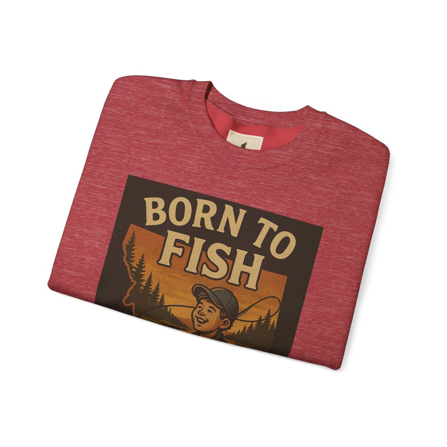 Born to Fish Sweatshirt for anglers, featuring bold design and comfort in red.