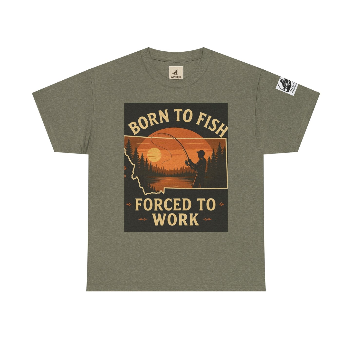 Montana Fishing Tee – Born to Fish Graphic Shirt with Silhouette Design