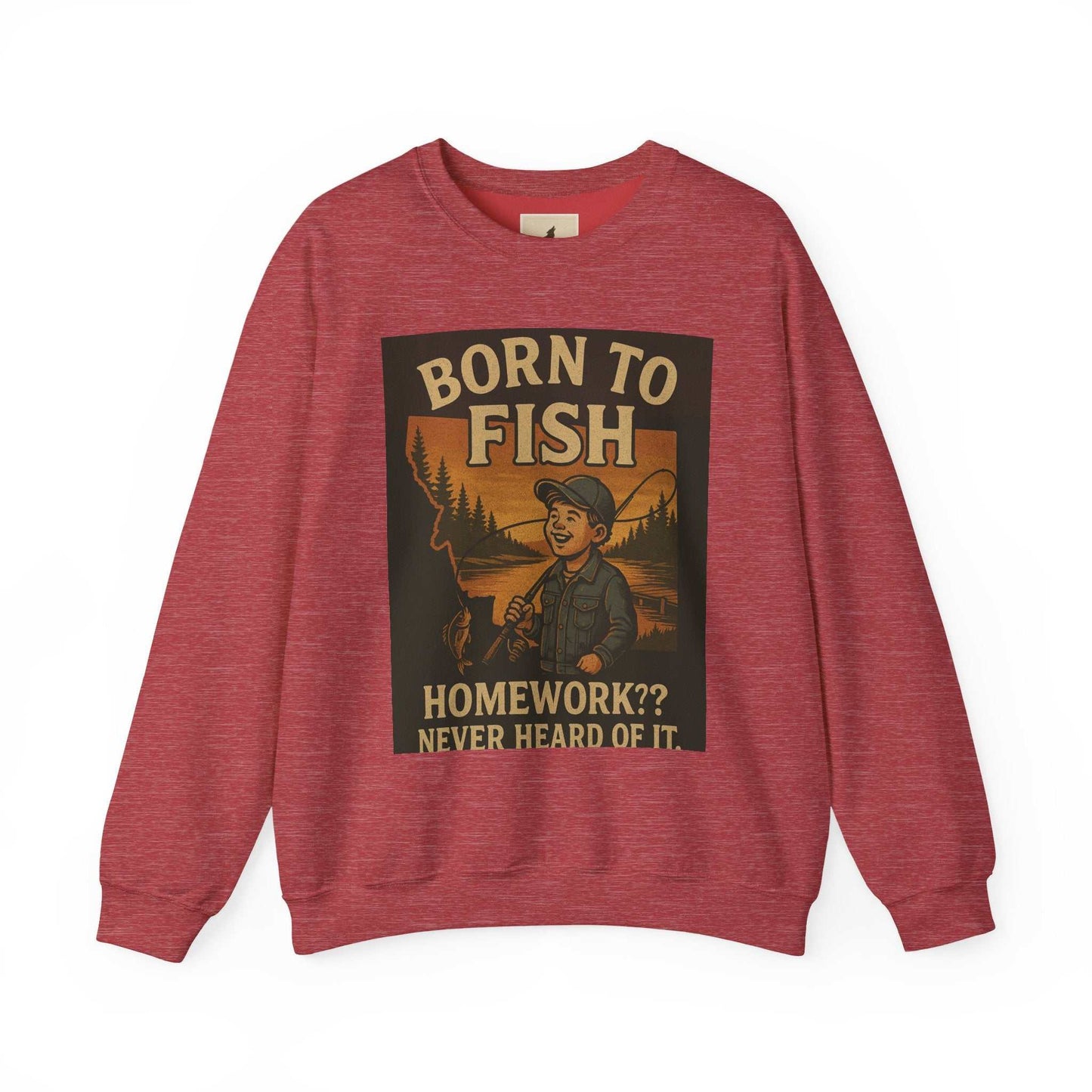 Born to Fish Sweatshirt featuring a bold design, perfect for anglers and fishing enthusiasts.