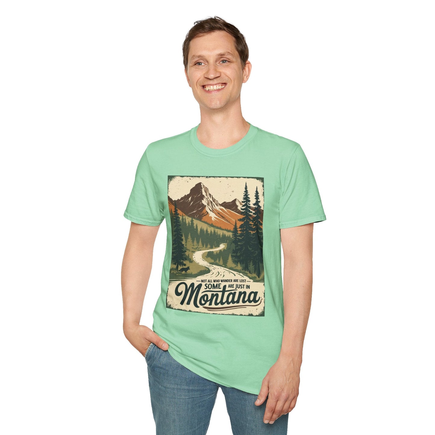 Montana Nature Tee – Softstyle Vintage Shirt for Hikers & Travelers