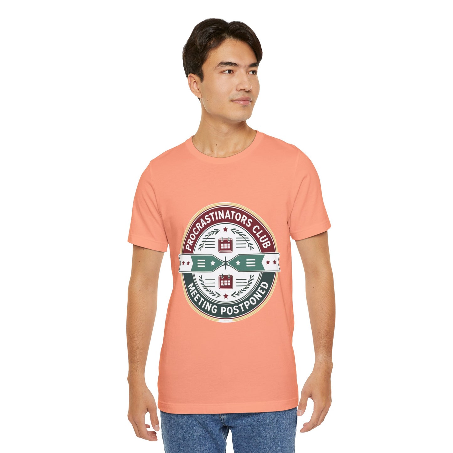 Procrastinators Club Tee, Casual Unisex T-Shirt, Funny Graphic Shirt, Gift for Students, Meeting Postponed Design, Quirky Humor Apparel