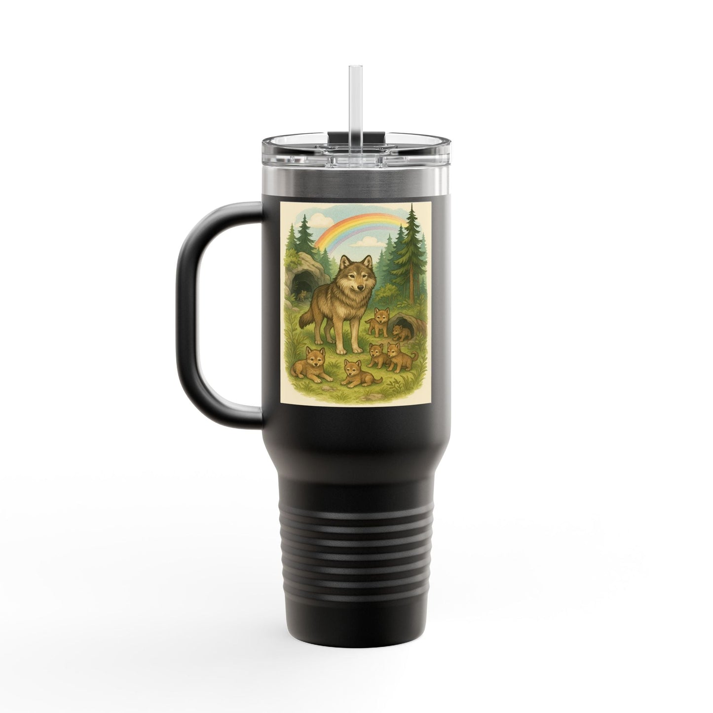 Wolves 40oz Insulated Travel Mug – Leak-Proof Tumbler for Outdoors