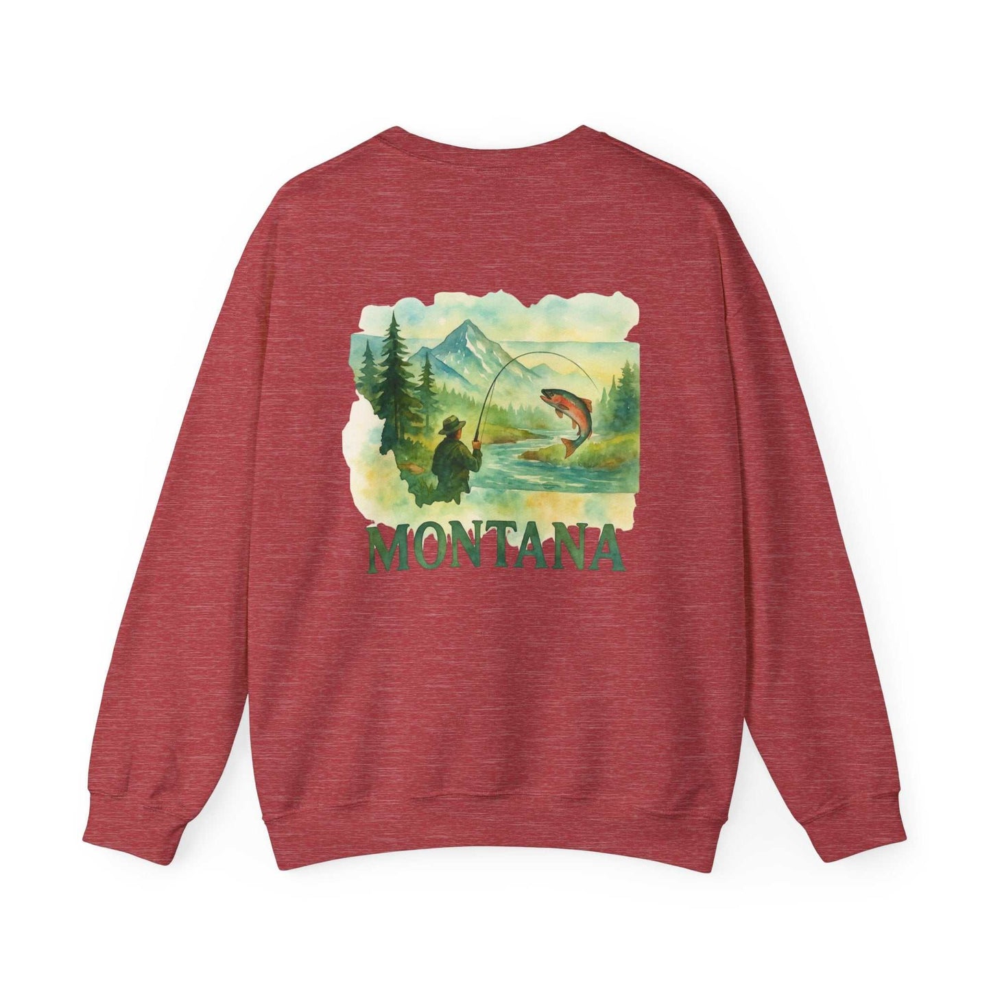 Born to Fish Sweatshirt featuring a nature-themed design, ideal for anglers and outdoor enthusiasts.