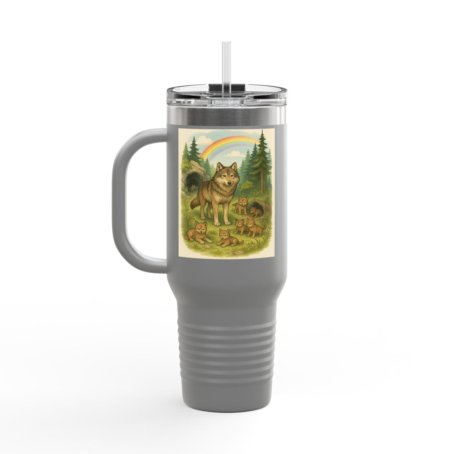 Wolves 40oz Insulated Travel Mug – Leak-Proof Tumbler for Outdoors