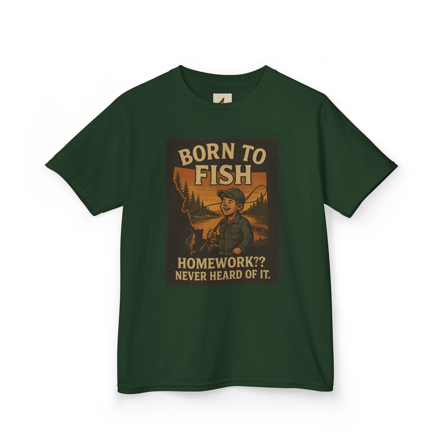 Kids Fishing T-Shirt – Funny Born to Fish, Skip Homework Design