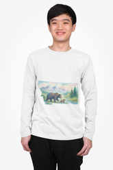 Montana Bear Long Sleeve Tee – Scenic Nature Shirt for Trail Lovers