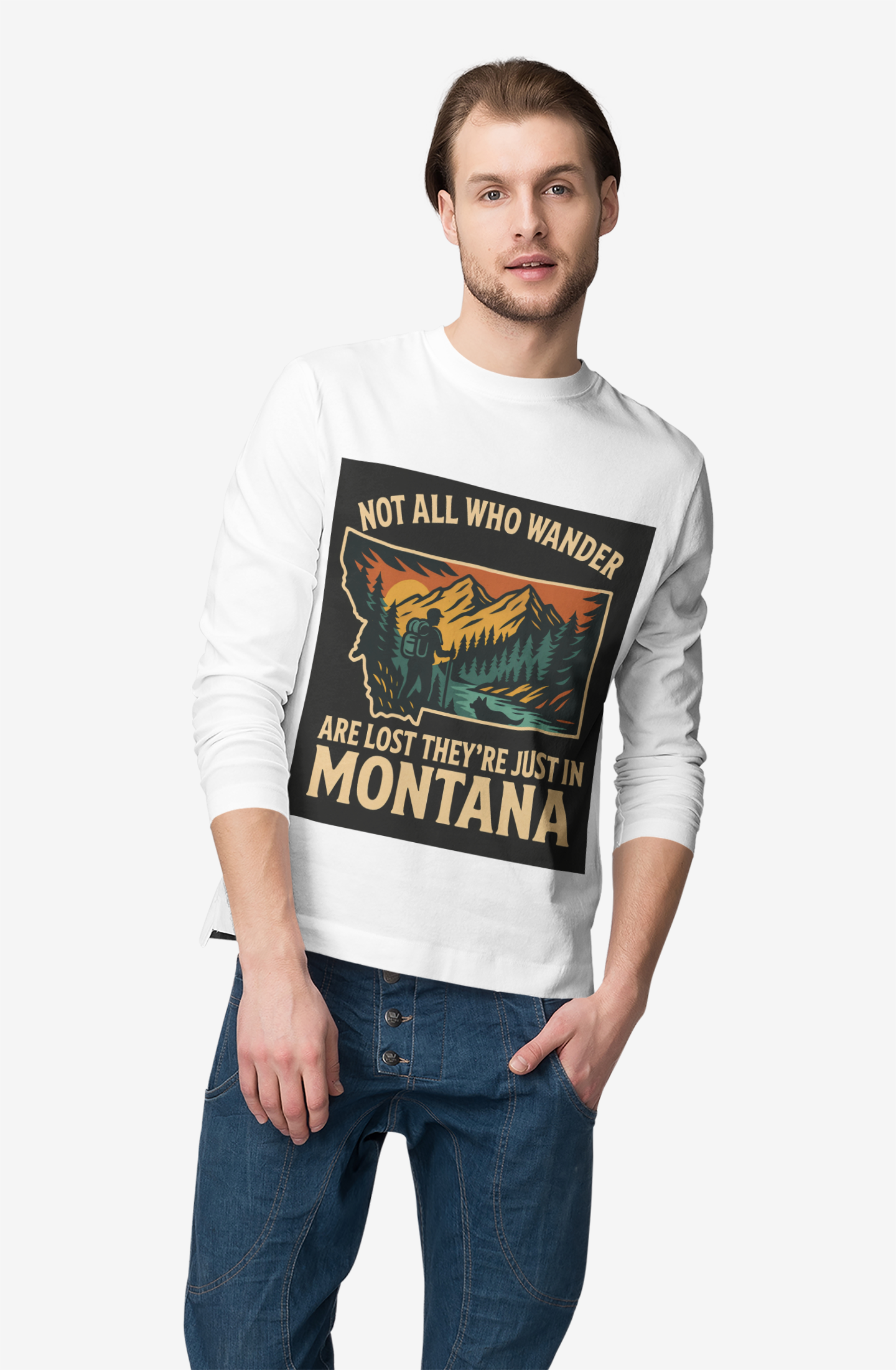 Montana Adventure Long Sleeve Tee – Hiking Shirt for Nature Lovers