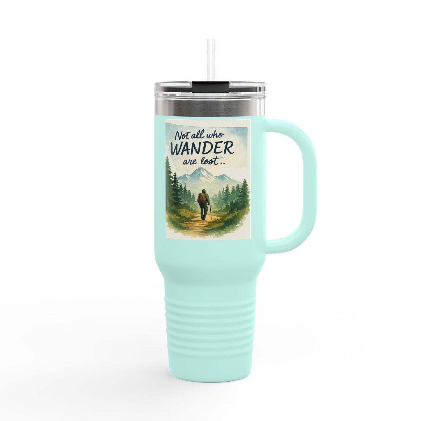 Montana 40oz Adventure Mug with elk-inspired design and spill-resistant lid for outdoor enthusiasts.
