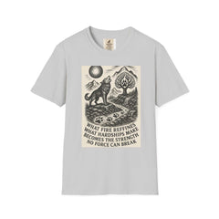 Inspirational Wolf T-Shirt with bold wolf design and kindness message.