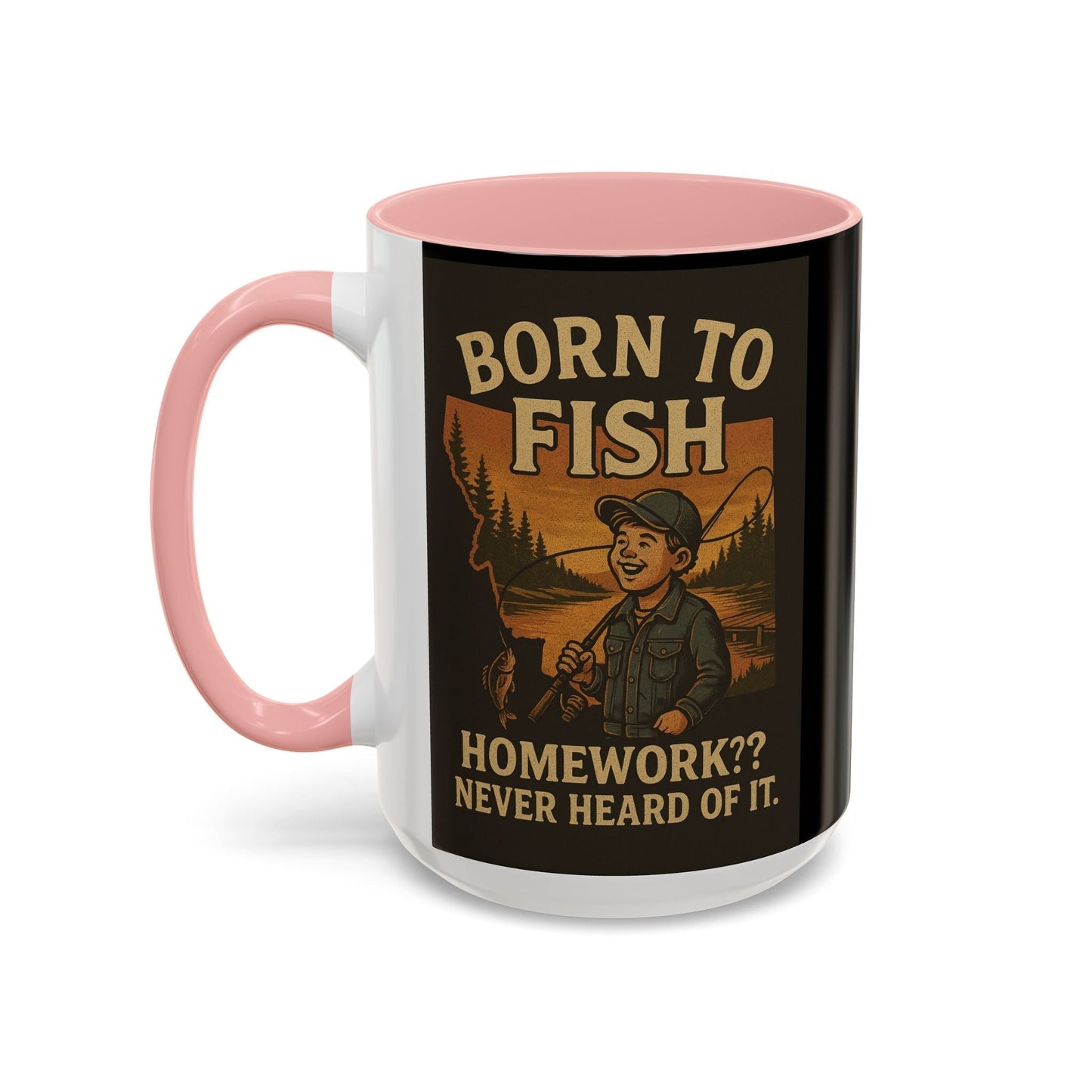 Retro Fishing Mug – Funny Coffee Cup Gift for Anglers & Campers