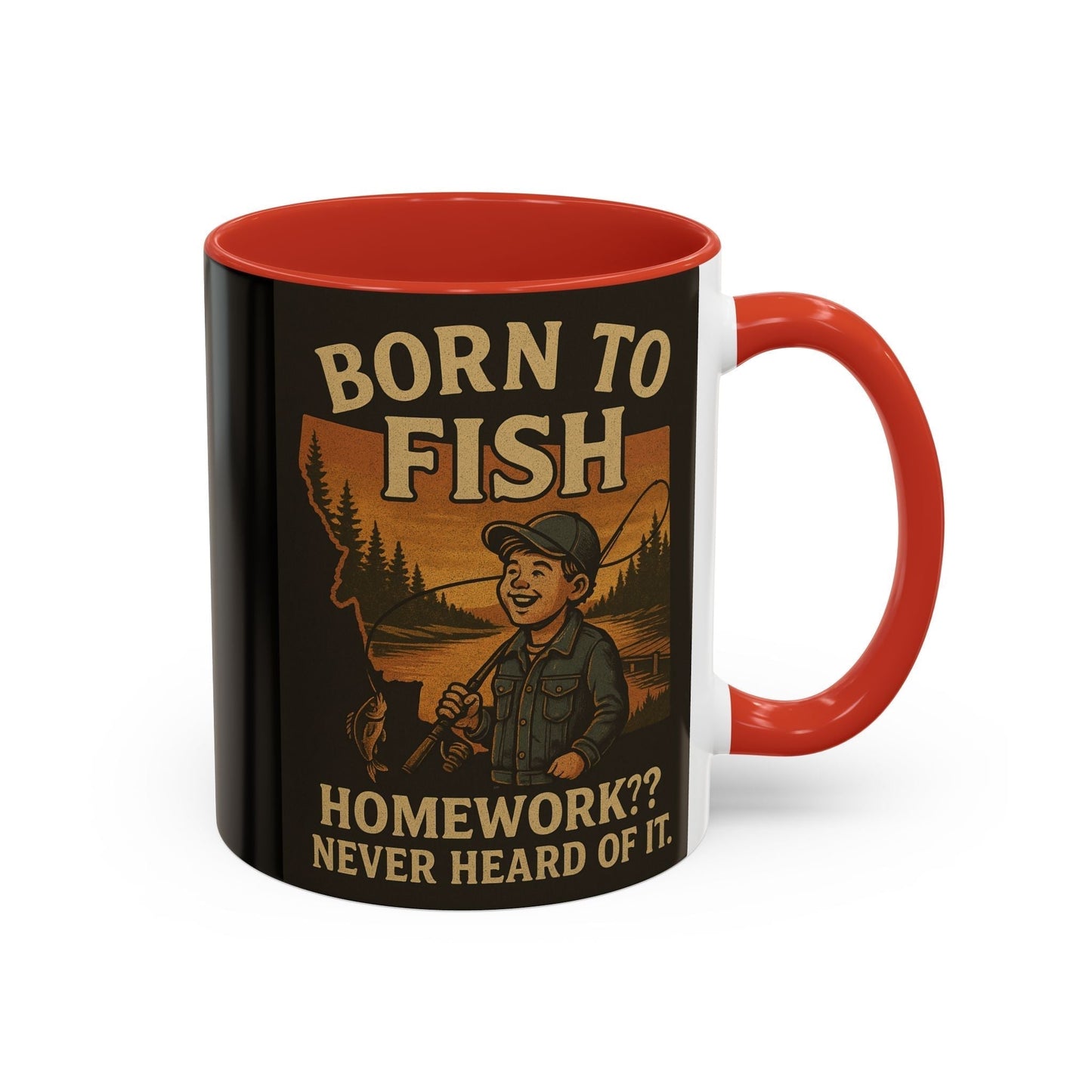 Retro Fishing Mug – Funny Coffee Cup Gift for Anglers & Campers