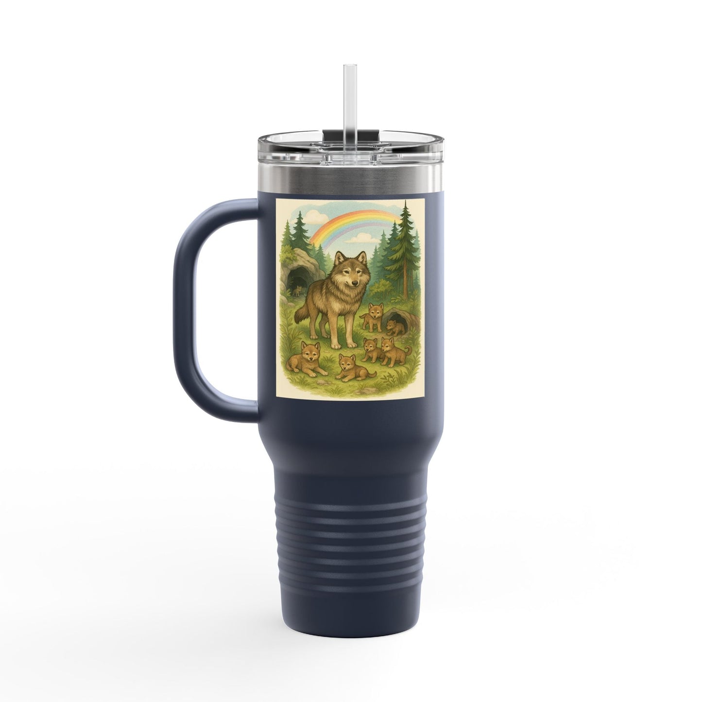 Wolves 40oz Insulated Travel Mug – Leak-Proof Tumbler for Outdoors