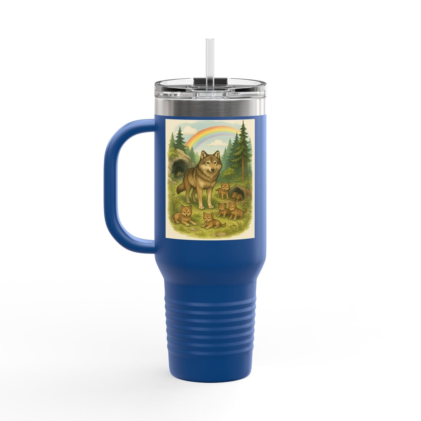 Wolves 40oz Insulated Travel Mug – Leak-Proof Tumbler for Outdoors