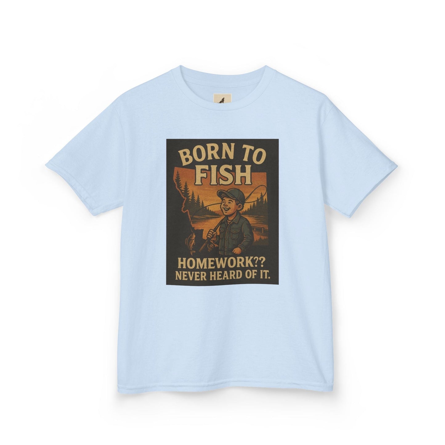 Kids Fishing T-Shirt – Funny Born to Fish, Skip Homework Design