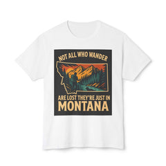 Montana Adventure Tee with mountain and forest graphic, perfect for nature lovers and wanderers.