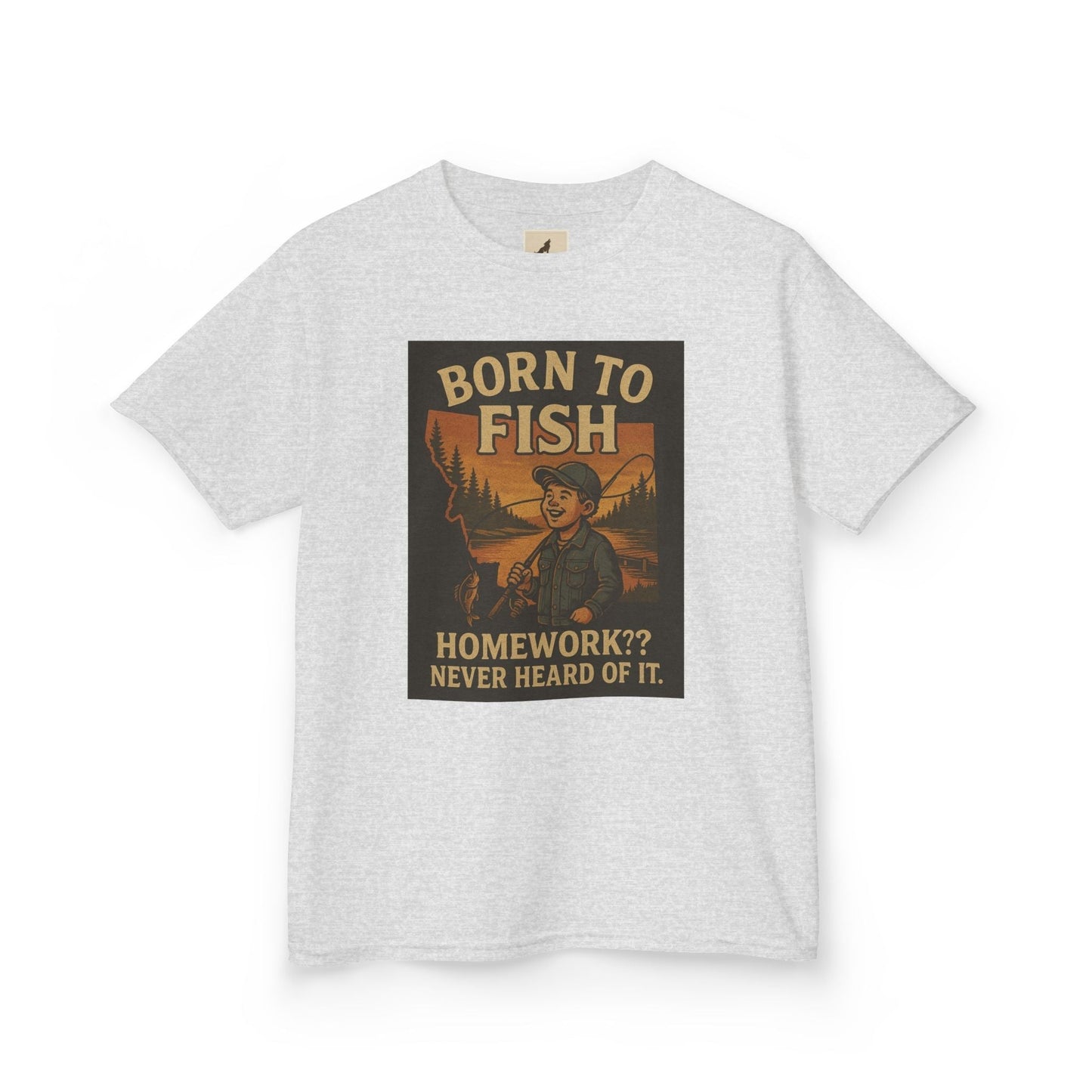 Kids Fishing T-Shirt – Funny Born to Fish, Skip Homework Design