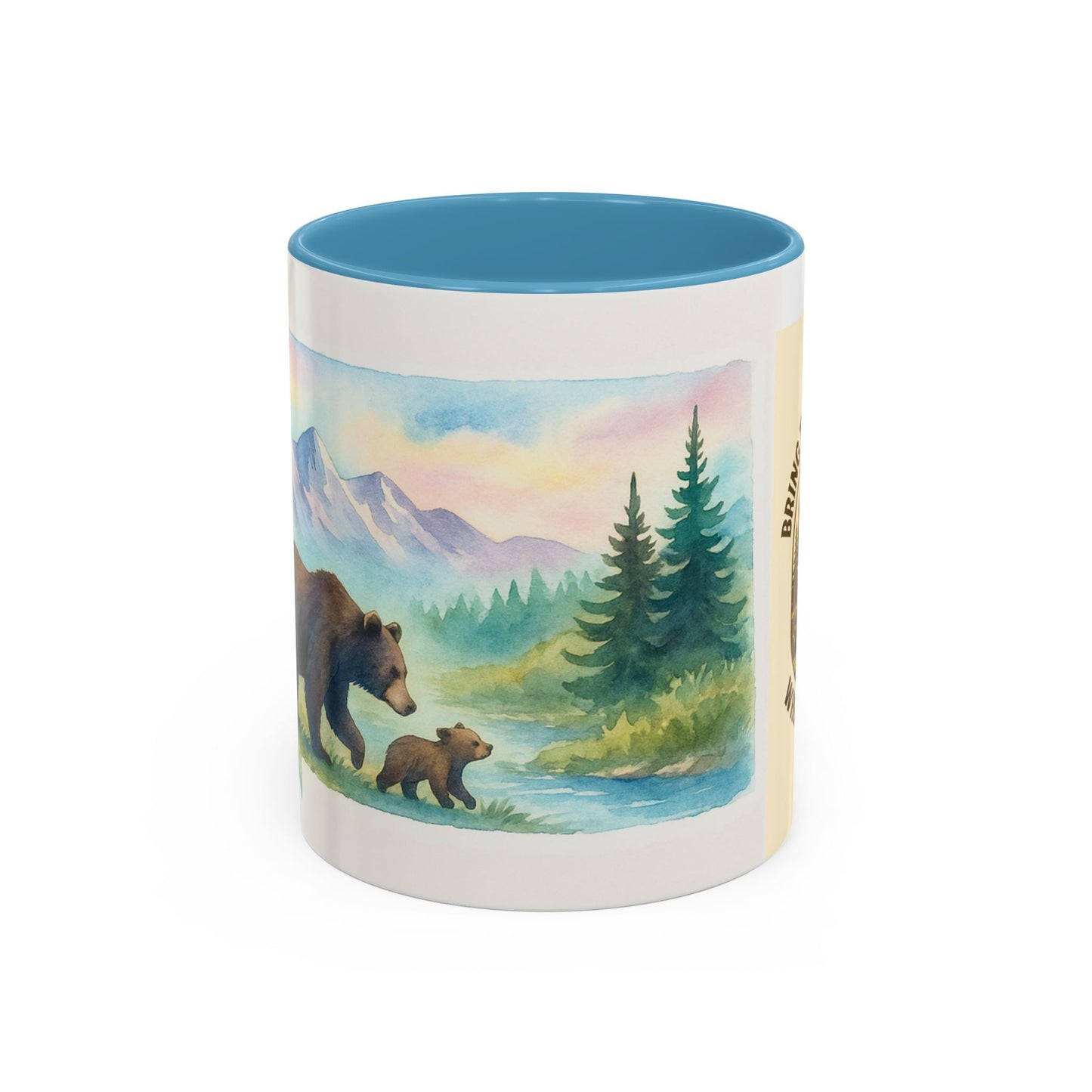 Nature-Inspired Mug – Bear & Mountain Coffee Cup for Outdoorsy Souls