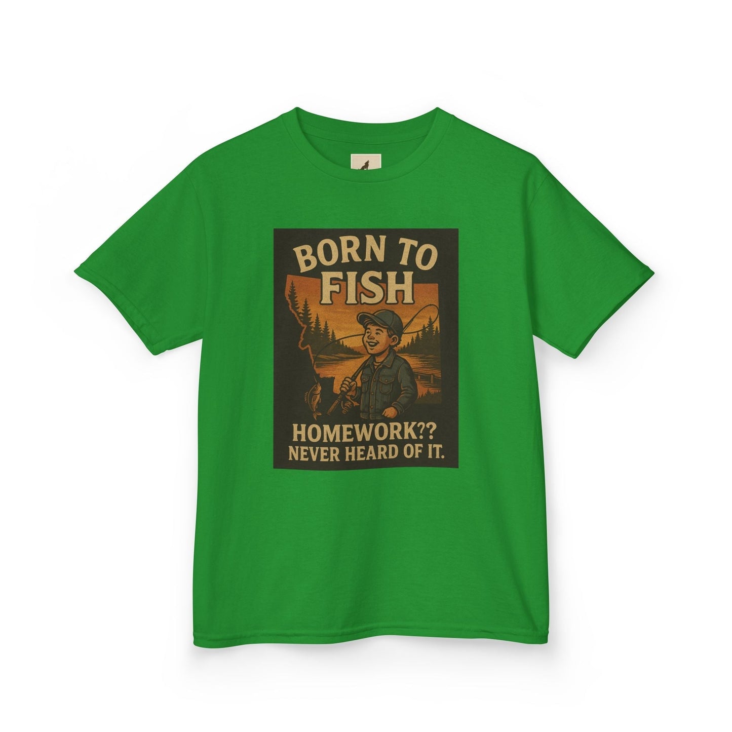 Kids Fishing T-Shirt – Funny Born to Fish, Skip Homework Design