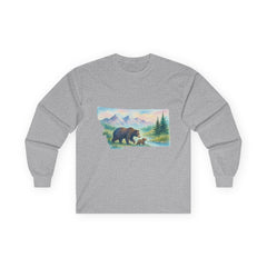 Montana Bear Long Sleeve Tee – Scenic Nature Shirt for Trail Lovers