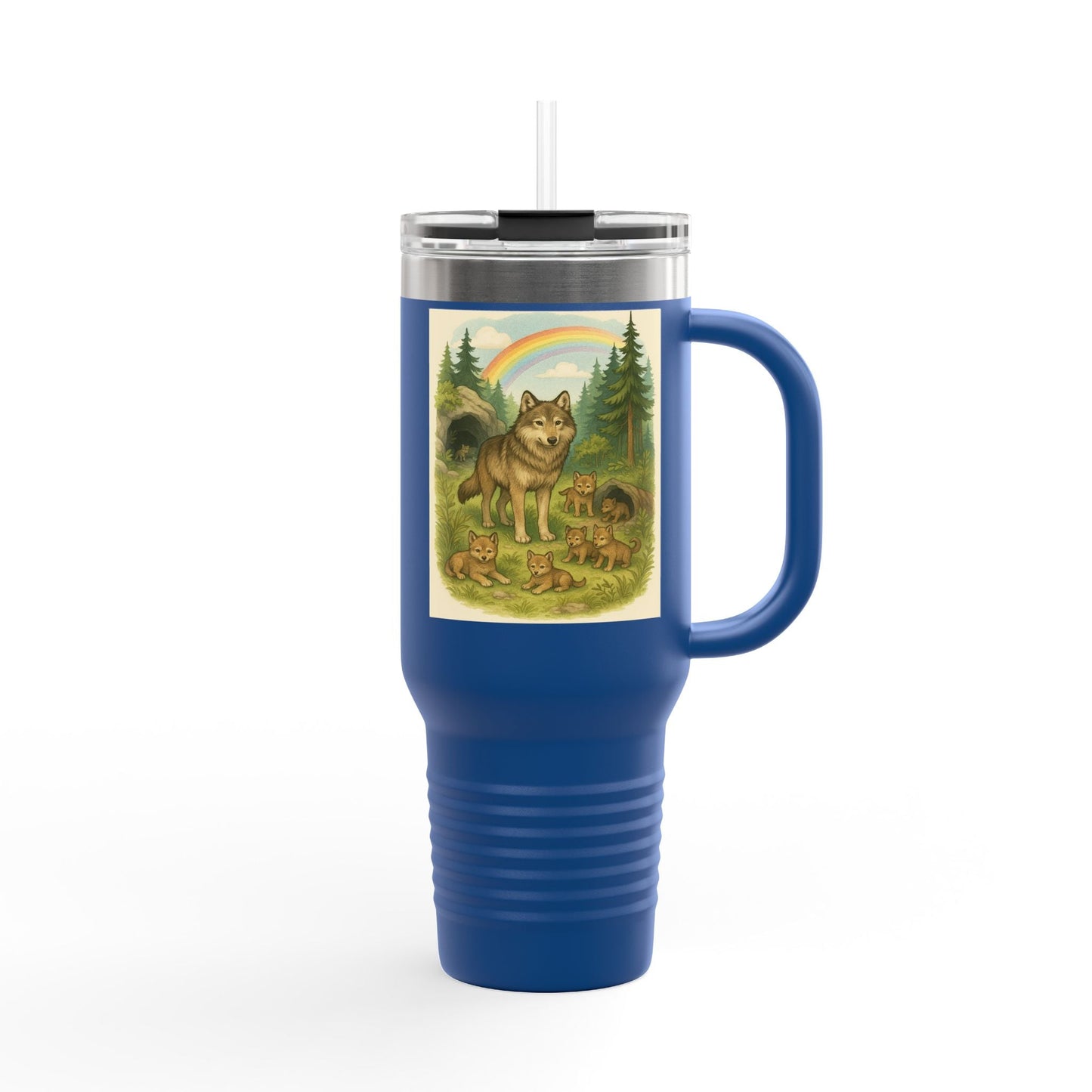 Wolves 40oz Insulated Travel Mug – Leak-Proof Tumbler for Outdoors