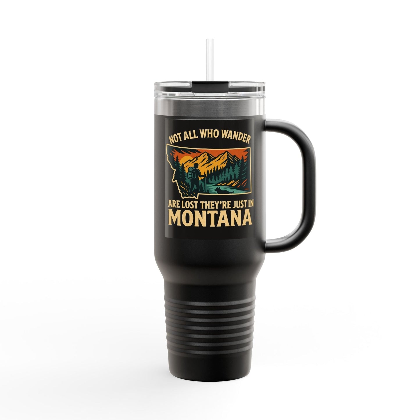 Large Montana Adventure Mug with ergonomic handle and rugged design.