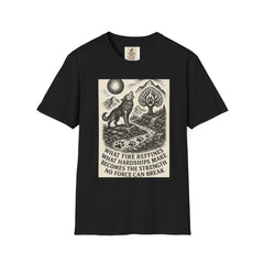 Inspirational Wolf T-Shirt with bold nature design and empathy message.